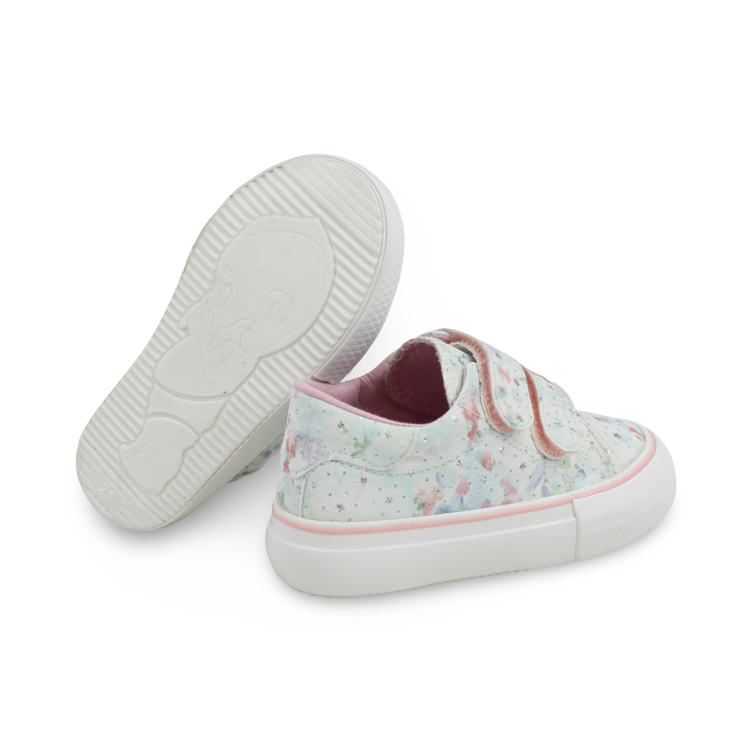 Baby Girls Leather Sneakers – White