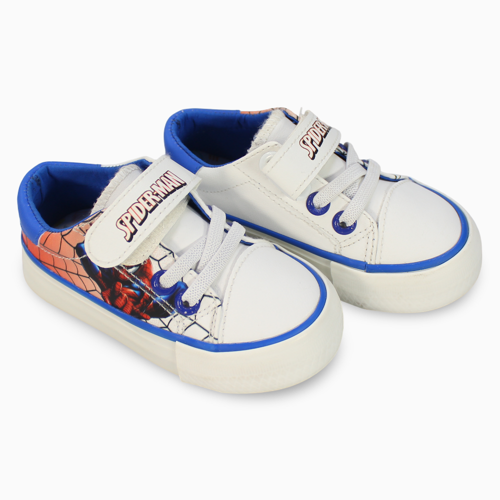 Baby Boys Leather Sneakers – Spiderman Print