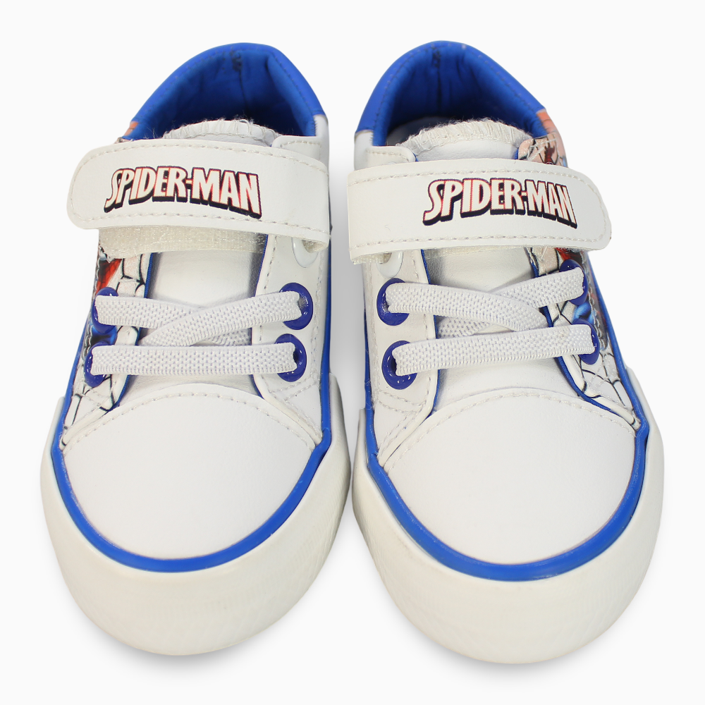 Baby Boys Leather Sneakers – Spiderman Print