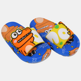 Boys Rubber Slides – Yellow & Blue with Dinosaur Design
