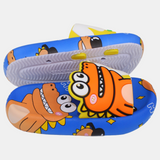 Boys Rubber Slides – Yellow & Blue with Dinosaur Design