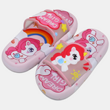 Girls Rubber Slides – Pink with Unicorn Design