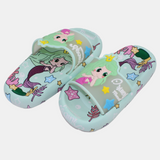 Girls Rubber Slides – Aqua with Mermaid Design