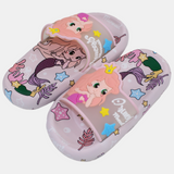 Girls Rubber Slides – Pink with Mermaid Design