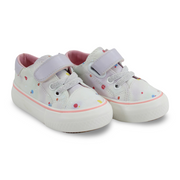 Girls Leather Sneakers – Purple with COlorful Dots