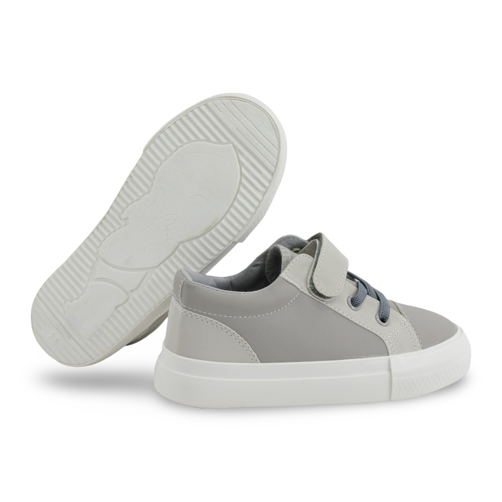 Unisex Baby Leather Sneakers – Grey