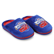 Boys Fur Slippers – Blue with "Lightning McQueen" Print