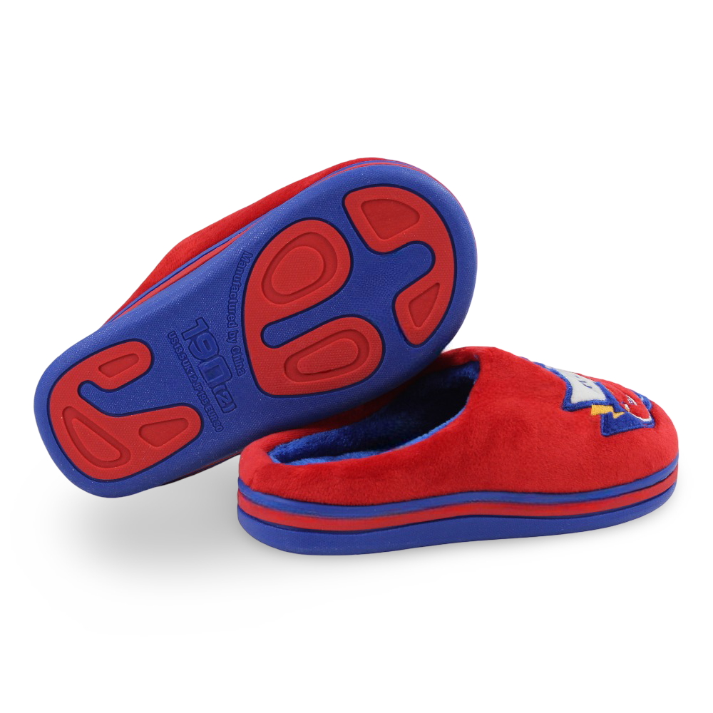 Boys Fur Slippers – Red with “Lightning McQueen” Print