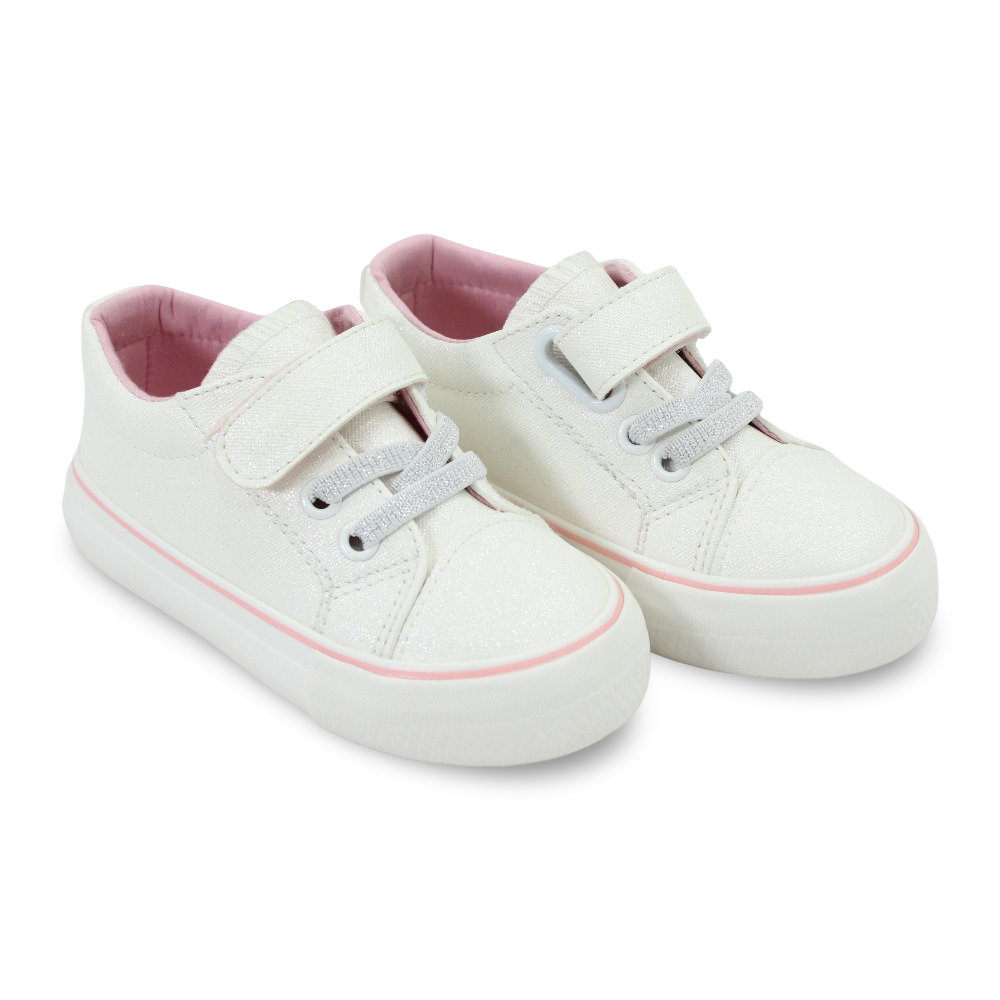 Girls Leather Sneakers – White