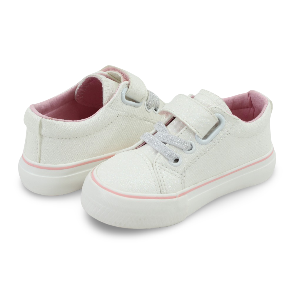 Girls Leather Sneakers – White