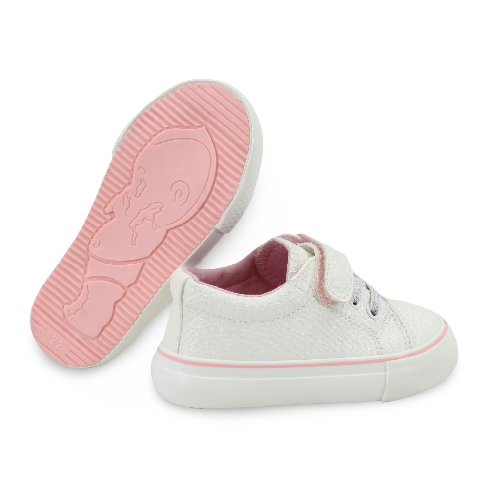 Girls Leather Sneakers – White