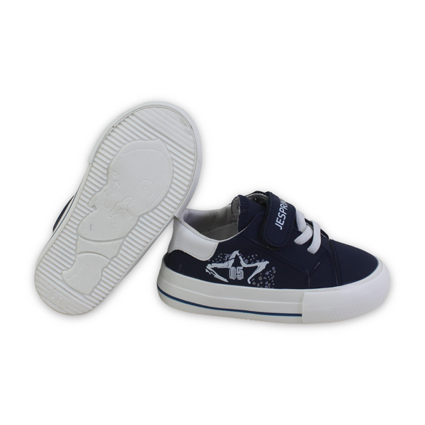 Baby Boys Leather Sneakers – Navy