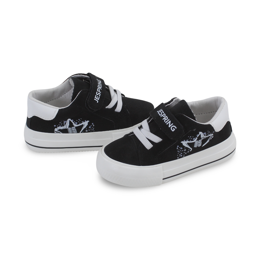 Unisex Baby Leather Sneakers – Black