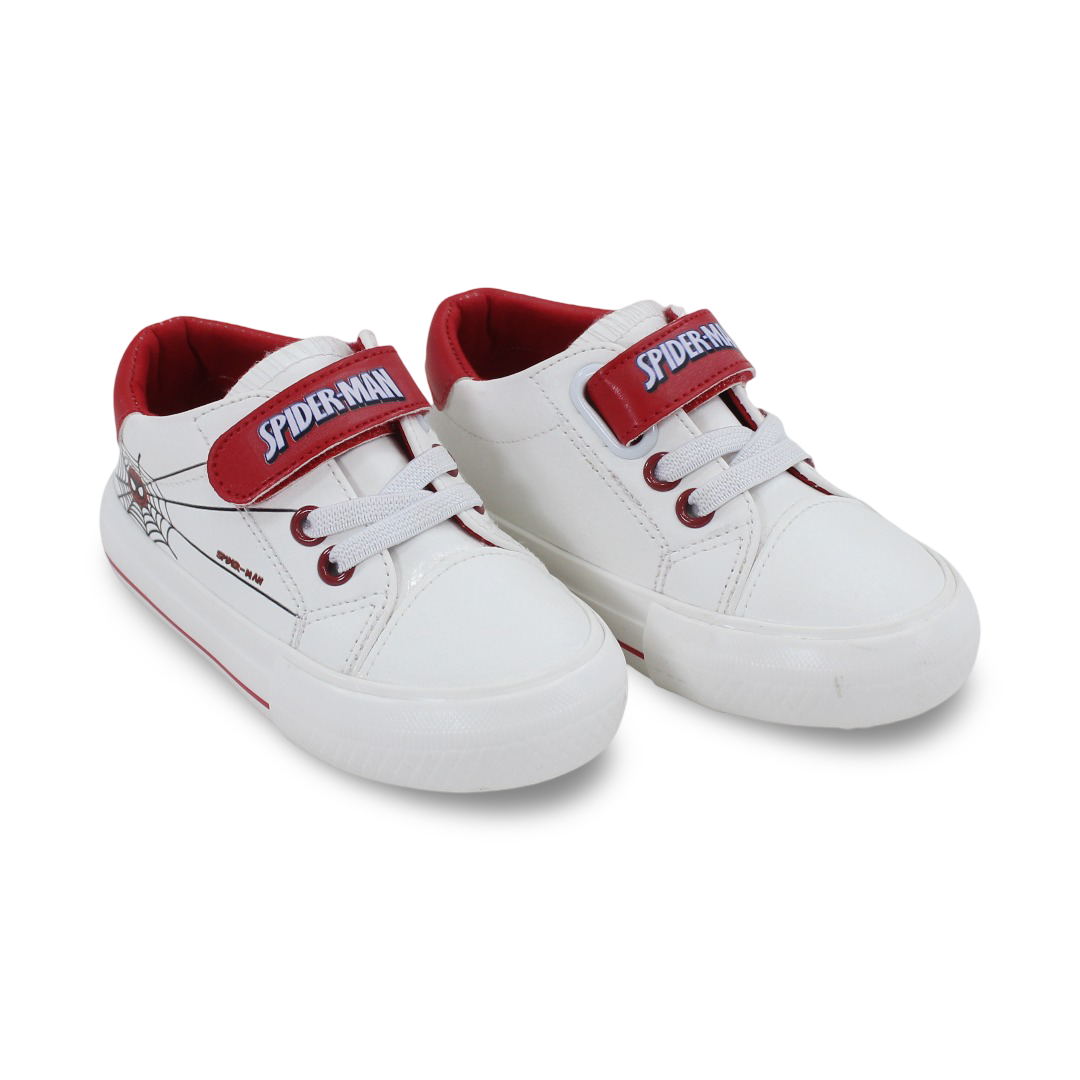 Boys Spider-Man Leather Sneakers – Red & White