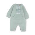 Baby Boys Cotton Footless Onesie – Mint with "Race Like a Champ" Print
