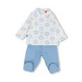 Baby Boys Cotton Pajama – Off-White with Lions Print