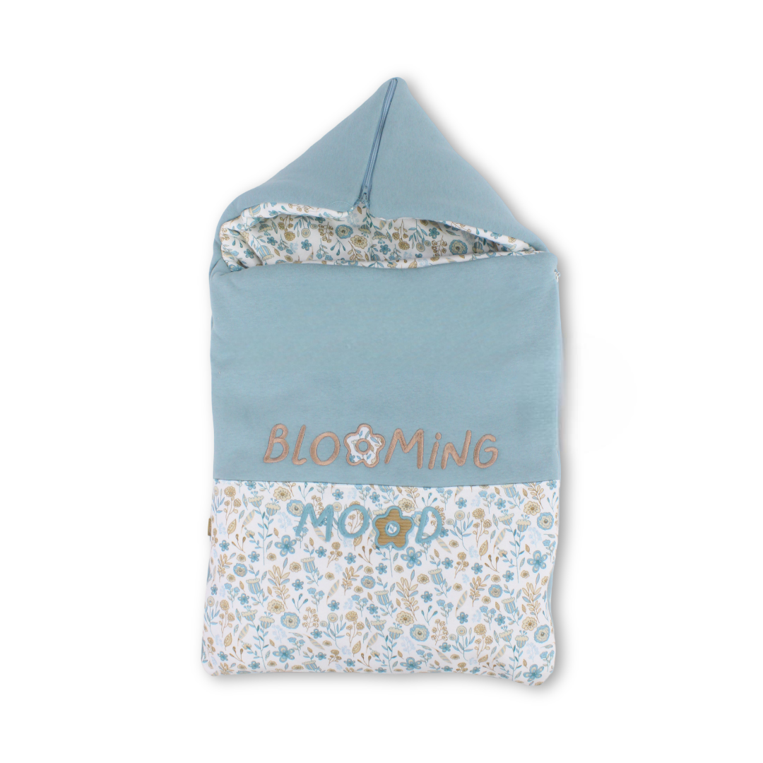 Cotton Baby Port – Off-White & Mint with Blooming Mood Embroidery