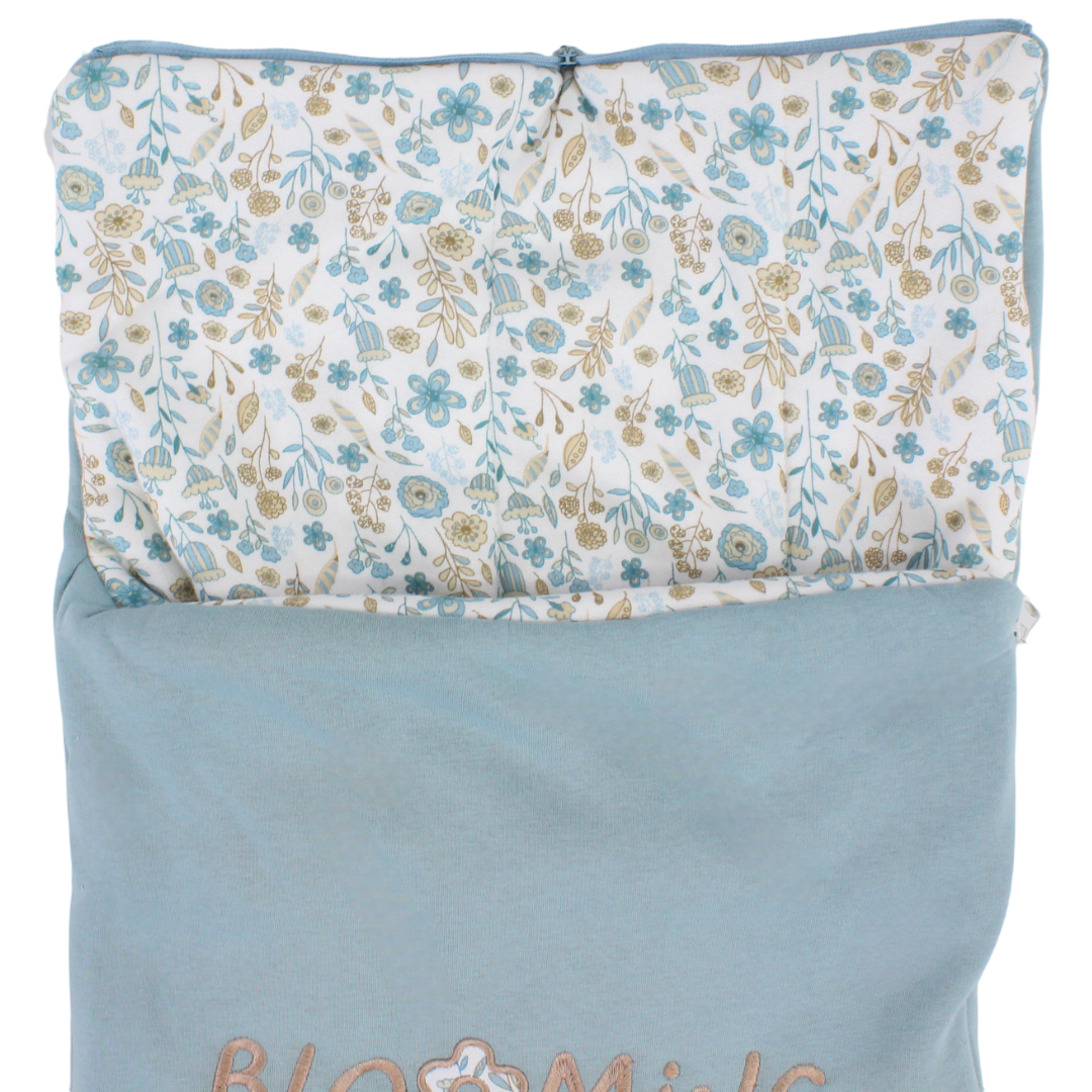 Cotton Baby Port – Off-White & Mint with Blooming Mood Embroidery