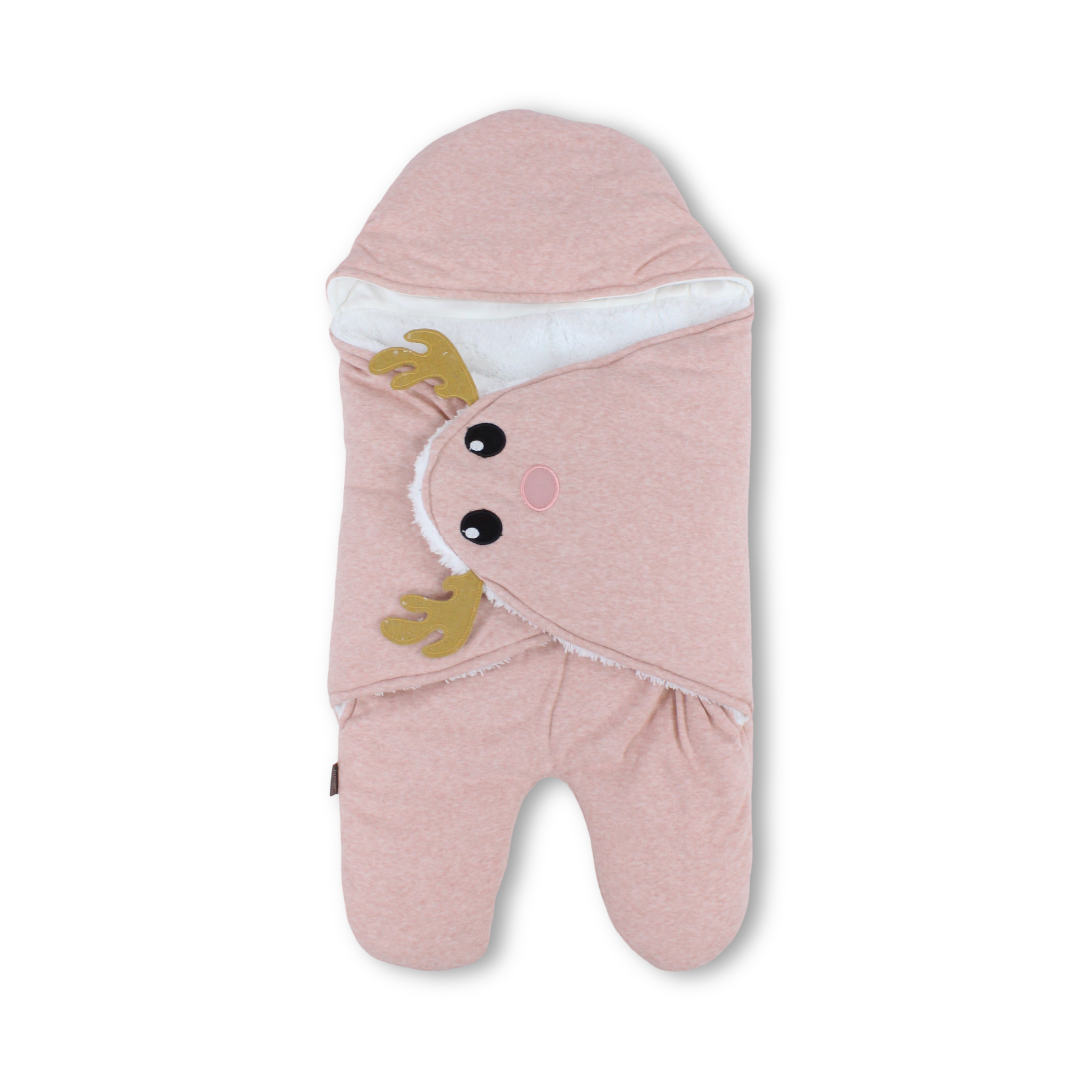 Baby Girls Cotton Swaddle – Pink with Gazelle Design