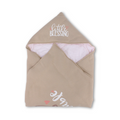 Cotton Baby Blanket – Beige with "Little Blessing" Print