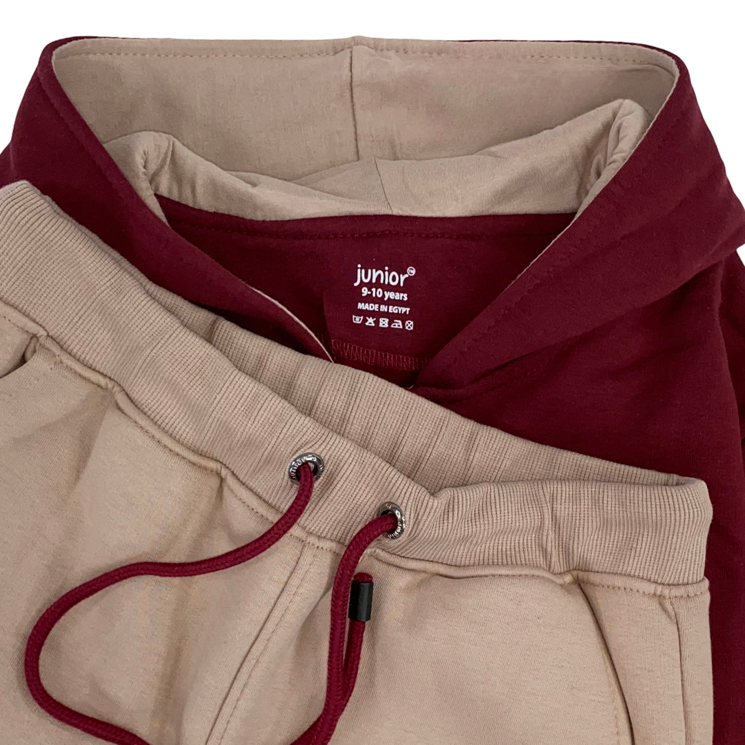 Boys Cotton Hooded Pajama – Maroon