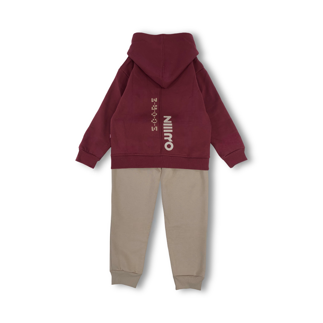 Boys Cotton Hooded Pajama – Maroon