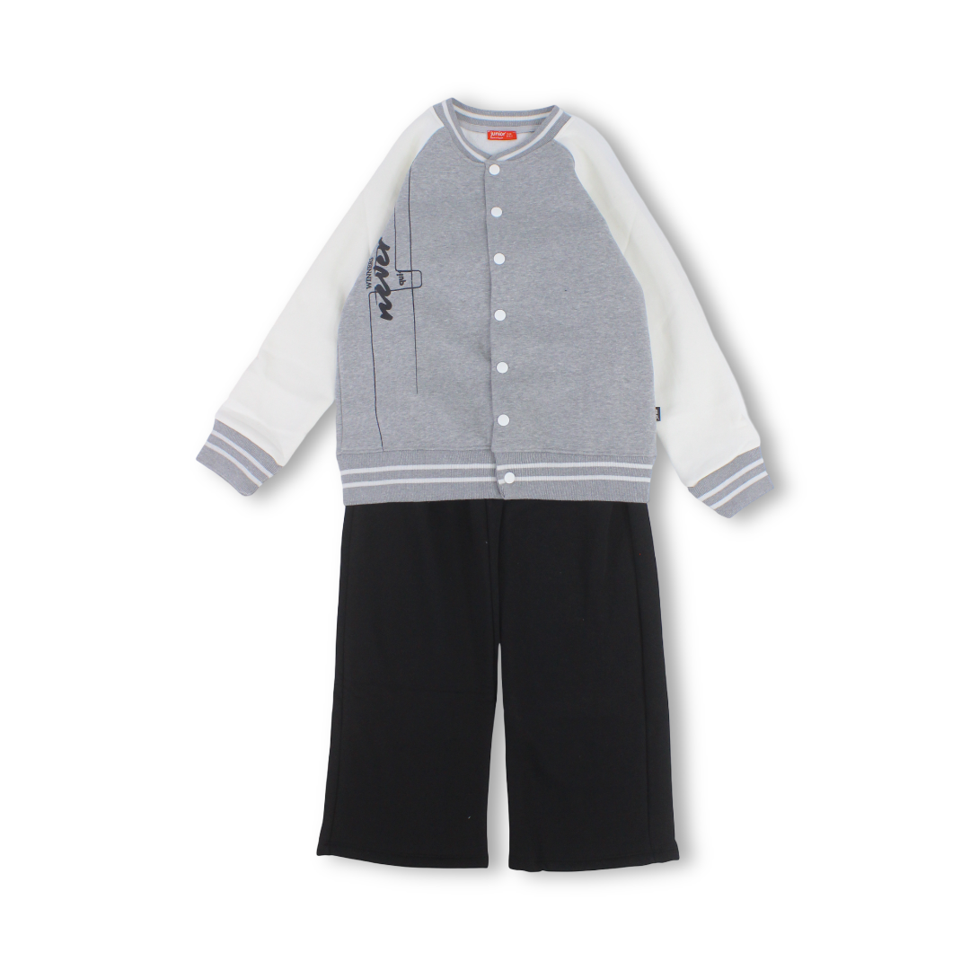 Boys Cotton Pajama – Grey with "1998" Print
