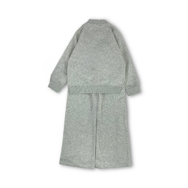 Girls Cotton Hooded Pajama – Grey "Junior" Embroidery
