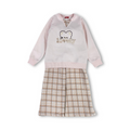 Girls Cotton Pajama – Pink with "Lovely" Embroidery