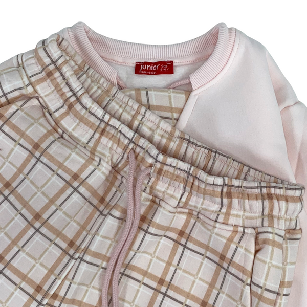 Girls Cotton Pajama – Pink with "Lovely" Embroidery