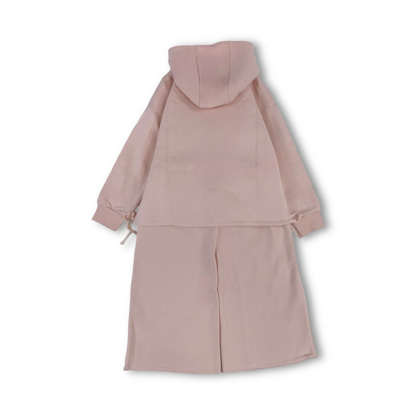 Girls Cotton Hooded Pajama – Pink with "Cute Bunny" Print