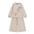 Girls Cotton Pajama – Pink with Flowers Print