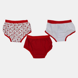 Girls' Cotton Panties – Red Minnie Mouse Design (Pack of 3)