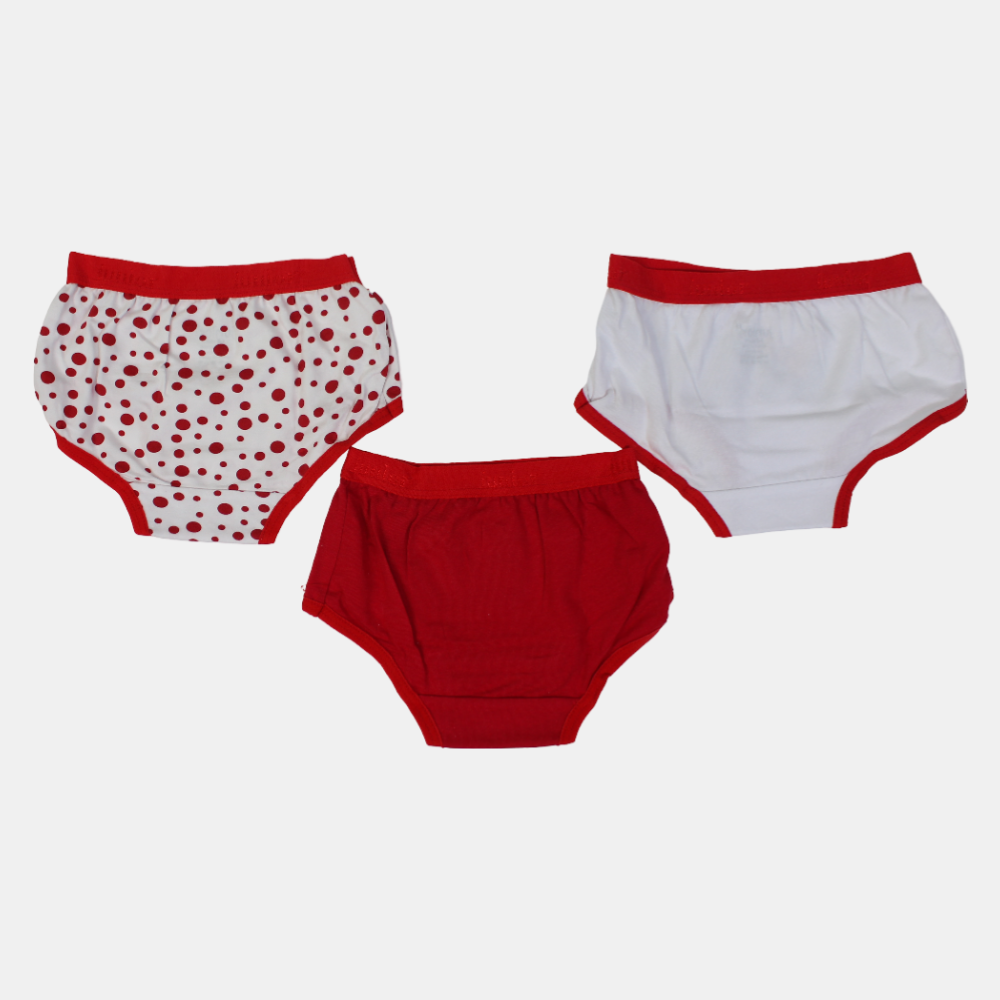 Girls Cotton Panties – Red Minnie Mouse Design (Pack of 3)