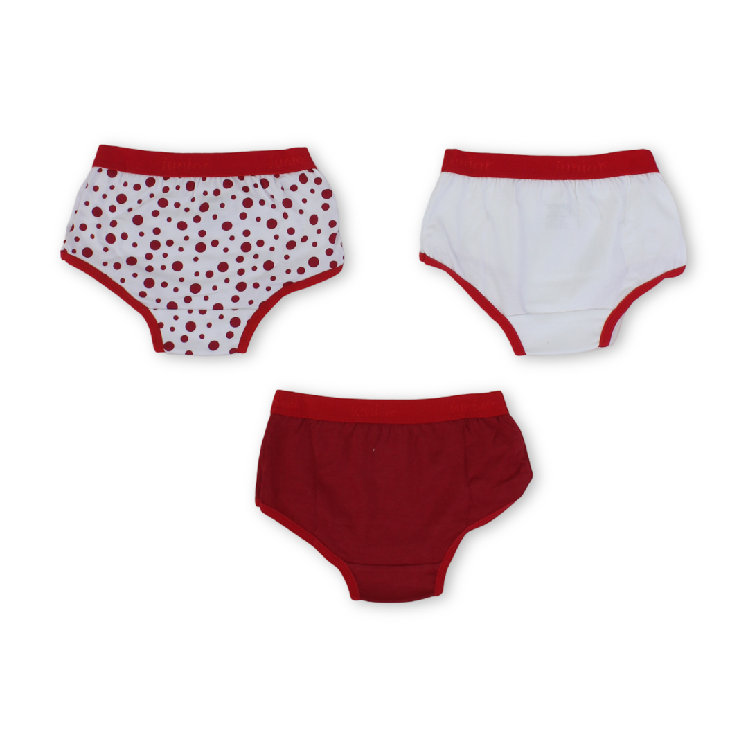 Girls Cotton Panties Red with Minnie Mouse Design –  Pack of 3