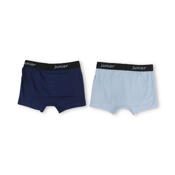 Boys Cotton Boxer Shorts – Navy & Baby Blue with Captain America Print (Pack Of 2)