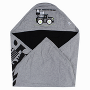 Cotton Baby Blanket – Grey/Black with Riding Animals Design