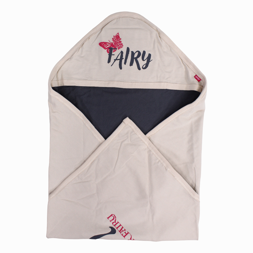 Cotton Baby Blanket – Beige with Butterfly Design