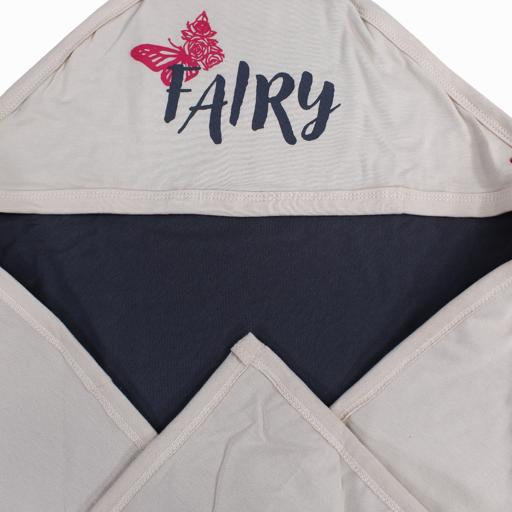 Cotton Baby Blanket – Beige with Butterfly Design