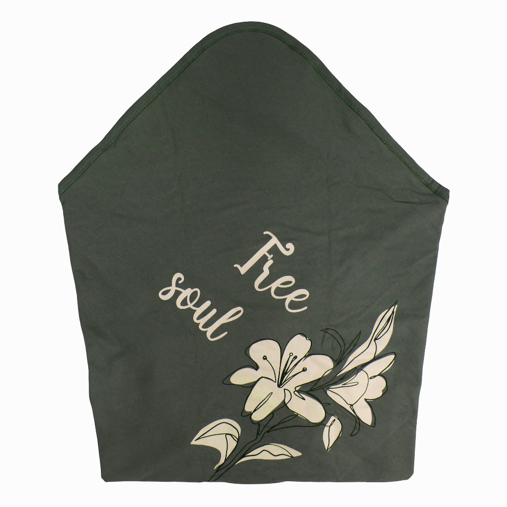 Cotton Baby Blanket – Green with "Free Soul" Design