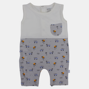 Baby Boys' Romper – Off-White & Gray "Let's Go Surfing"