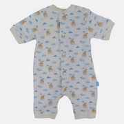 Baby Boys' Cotton Romper – Off-White Sea Lion Design