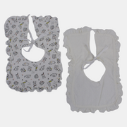 Baby Girls' Cotton Bibs – Set of 2 (Animal Theme)