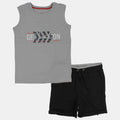 Boys Sleeveless Cotton Pajama Set – Grey