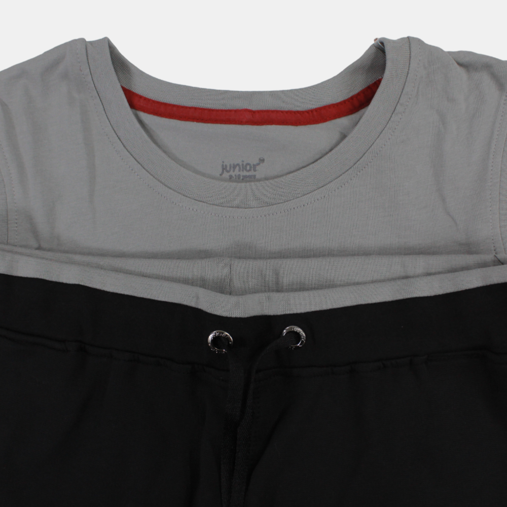 Boys Sleeveless Cotton Pajama Set – Grey