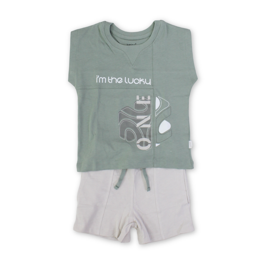 Boys Cotton Pajama – Pestage with "Im The Lucku " Print - Clothing - Junior