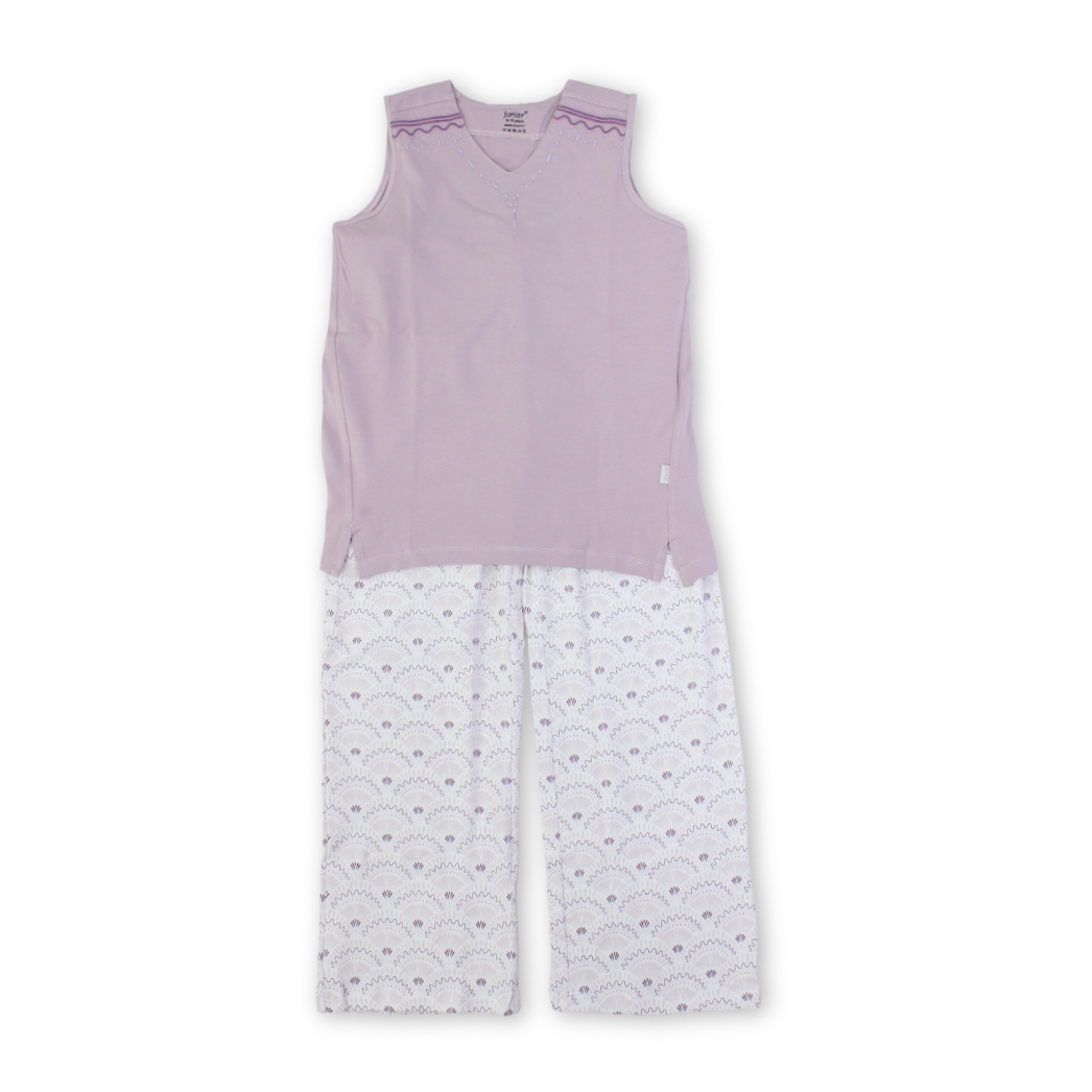 Girls Cotton Sleeveless Pajama – Dusty Pink - Clothing - Junior