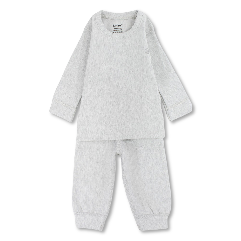 Unisex Baby Cotton Thermal Set – Grey