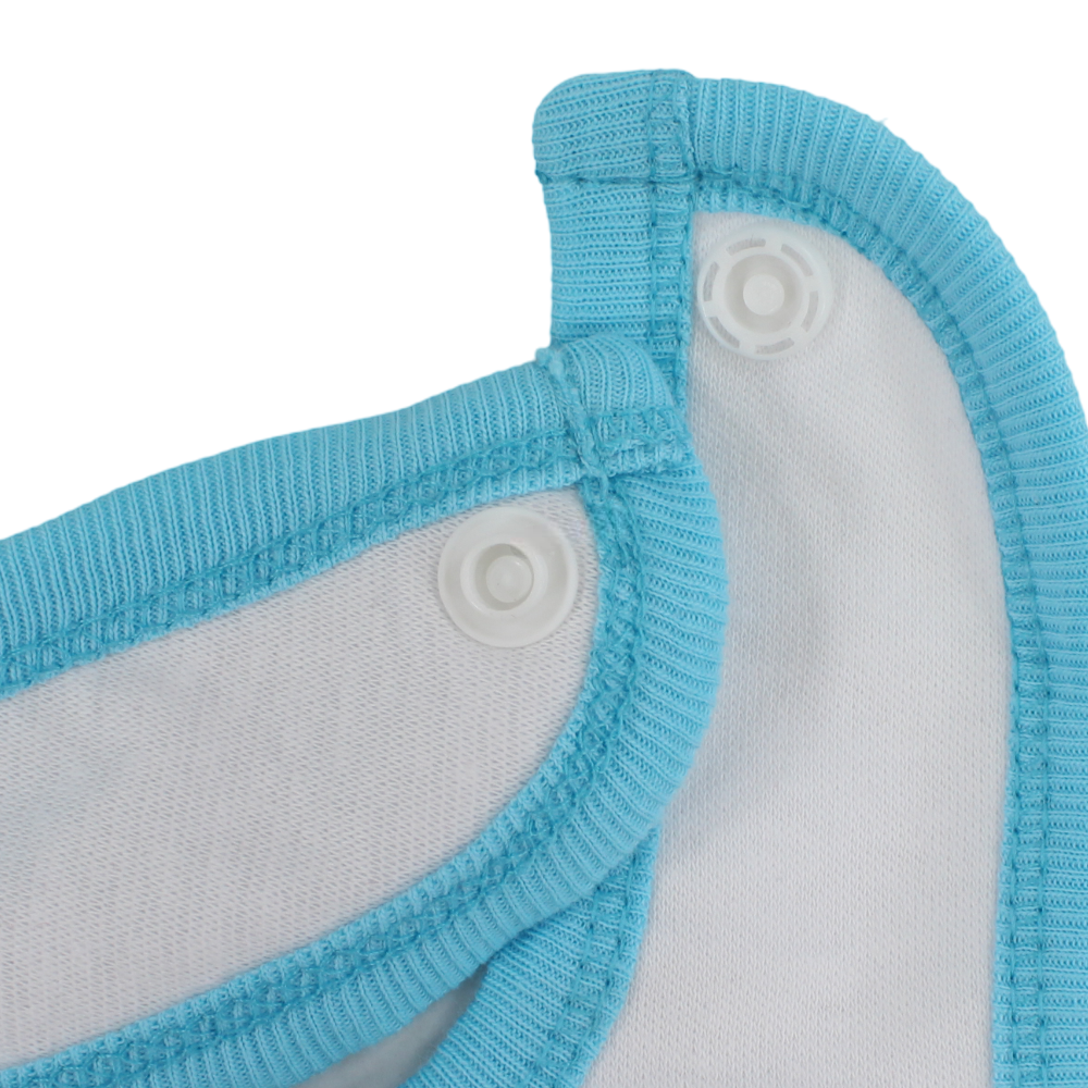 Cotton Baby Bib – Aqua & White with Little Flower Print