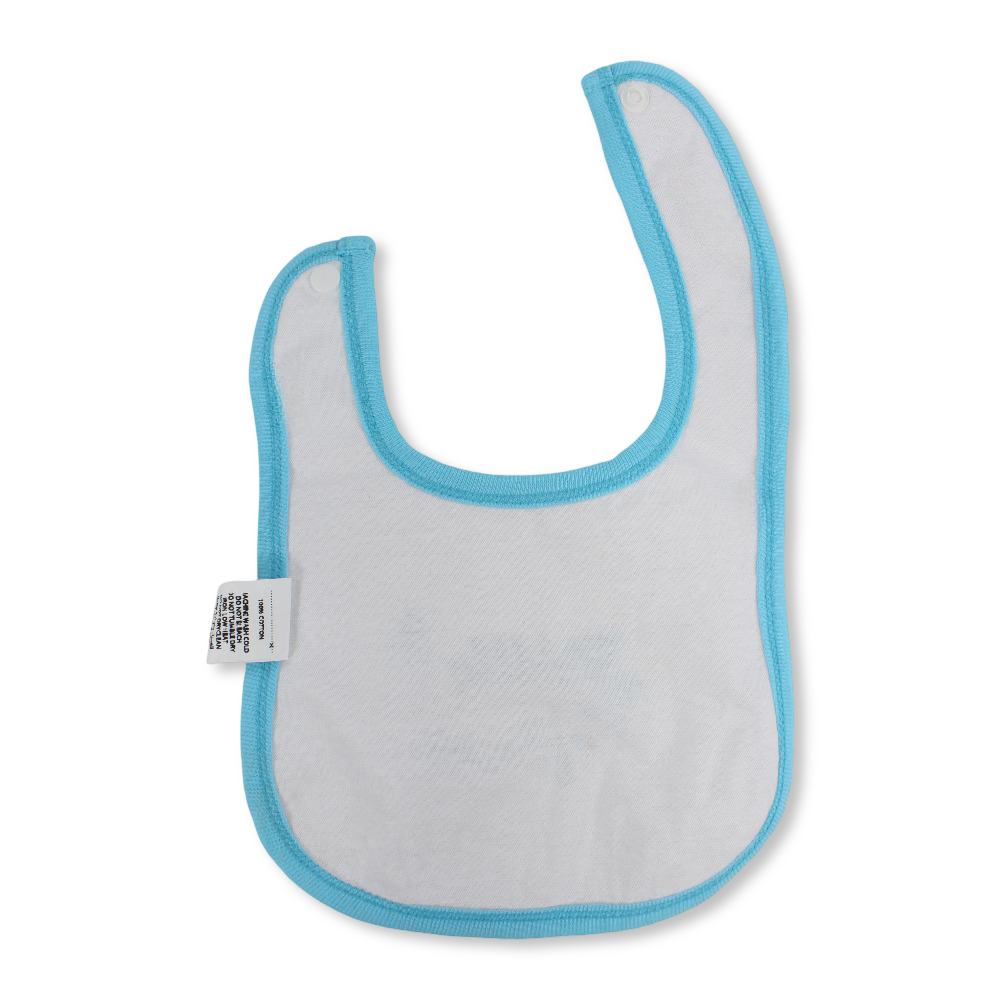 Cotton Baby Bib – Aqua & White with Little Flower Print